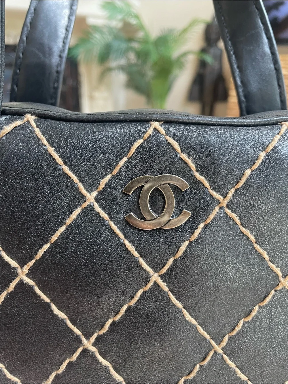 Chanel Large black wild stitch Boston bag